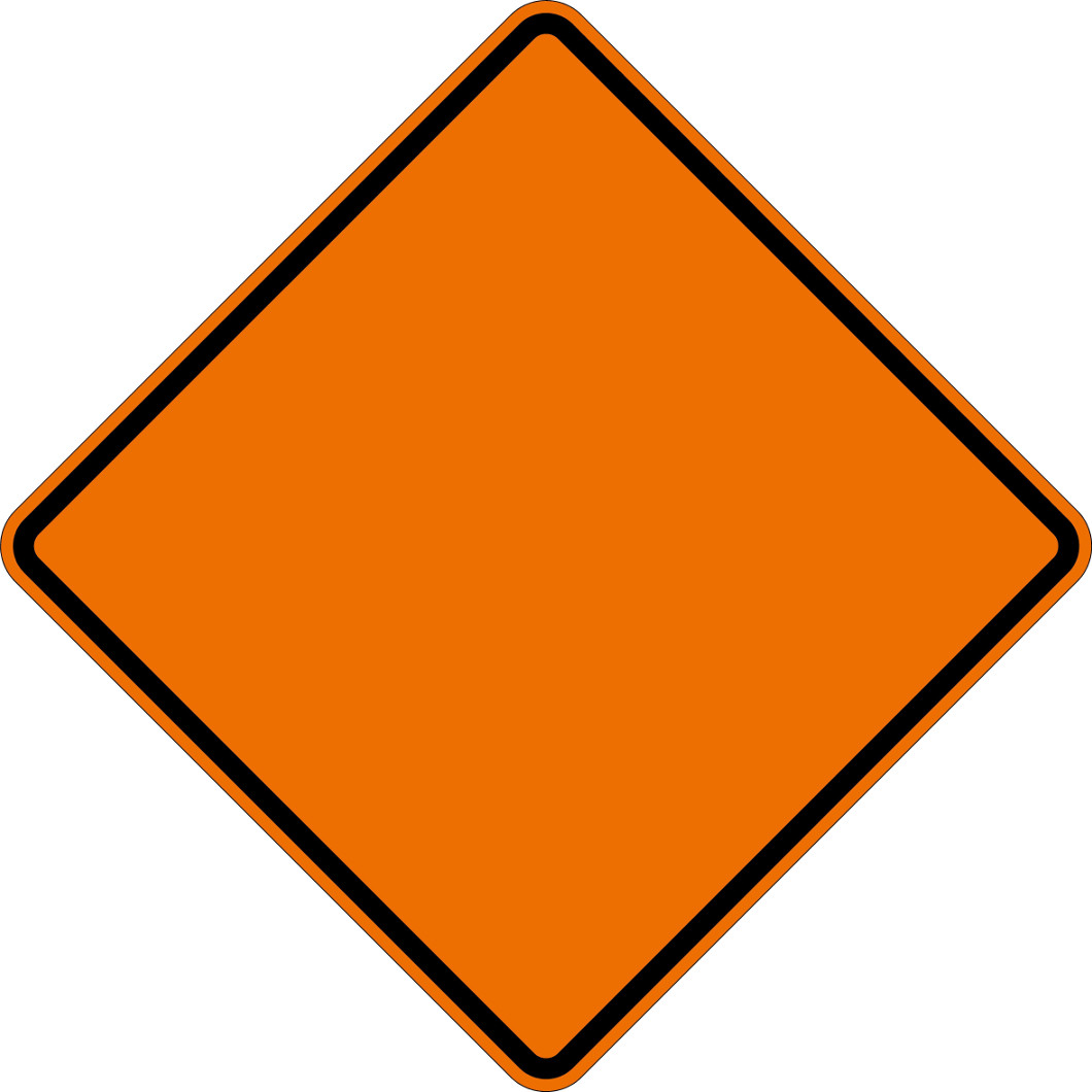 blank street signs orange